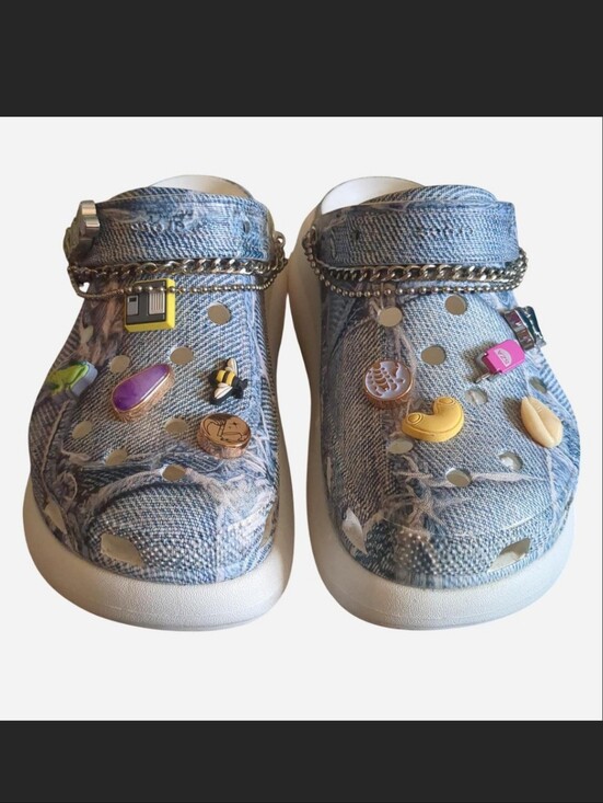 CROCS Shoes - 🔥 RARE SZA x Crocs Classic Crush Clog Denim Limited Edition Y2K Platform M7/W9